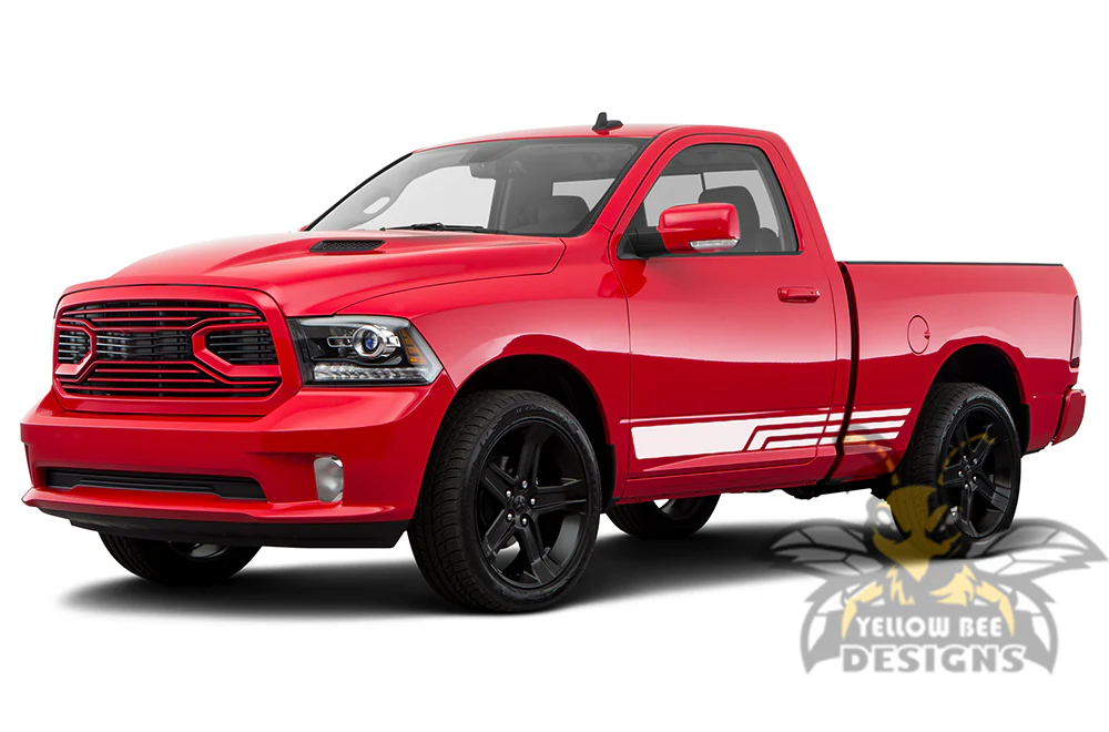 Triple Side Stripes Graphics Vinyl Decals Compatible with Dodge Ram Regular Cab 1500 - Image 4