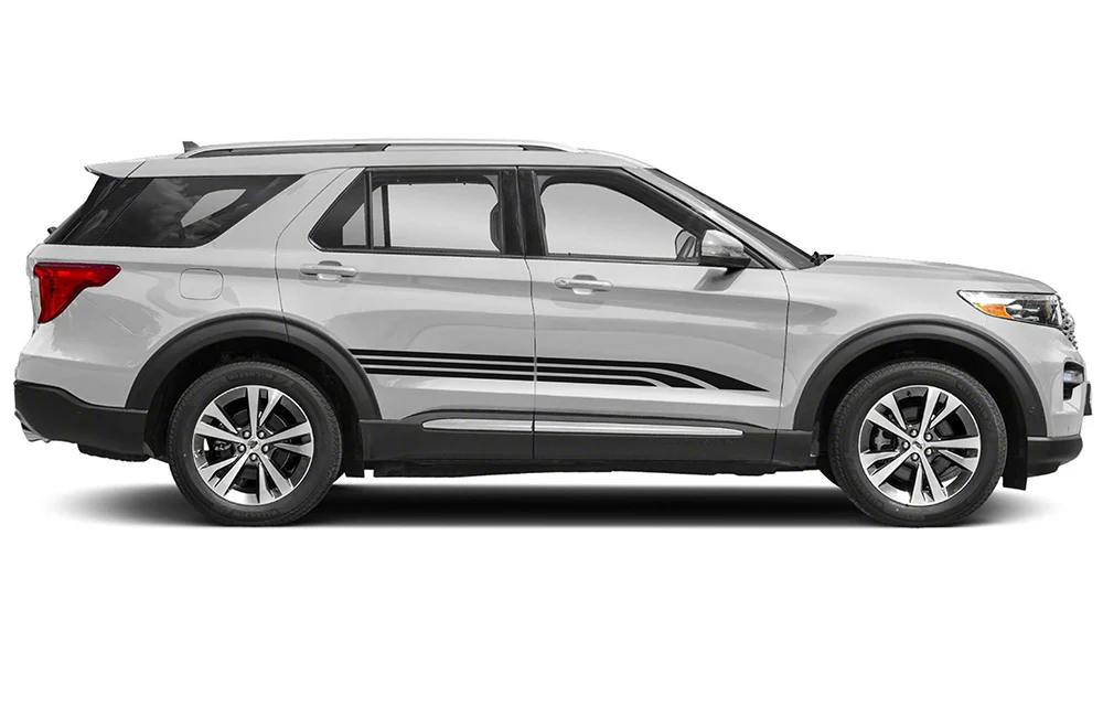 Triple Side Stripes Graphics Vinyl Decals Compatible with Ford Explorer