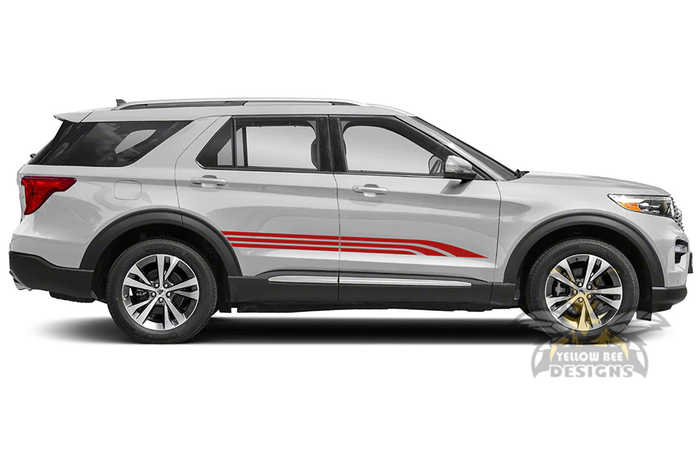 Triple Side Stripes Graphics Vinyl Decals Compatible with Ford Explorer - Image 4