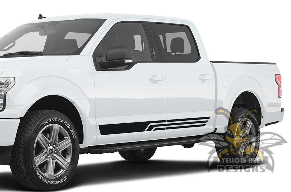 Triple Side Stripes Graphics Vinyl Decals Compatible with Ford F150 Super Crew Cab 5.5'' - Image 2