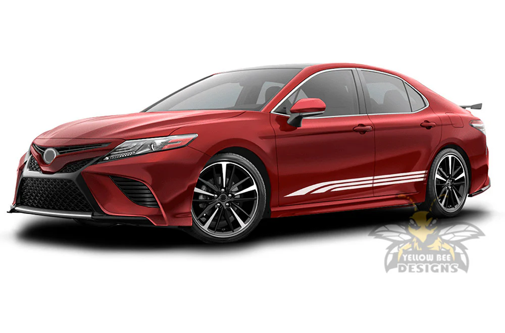 Triple Side Stripes Graphics Vinyl Decals Compatible with Toyota Camry - Image 3