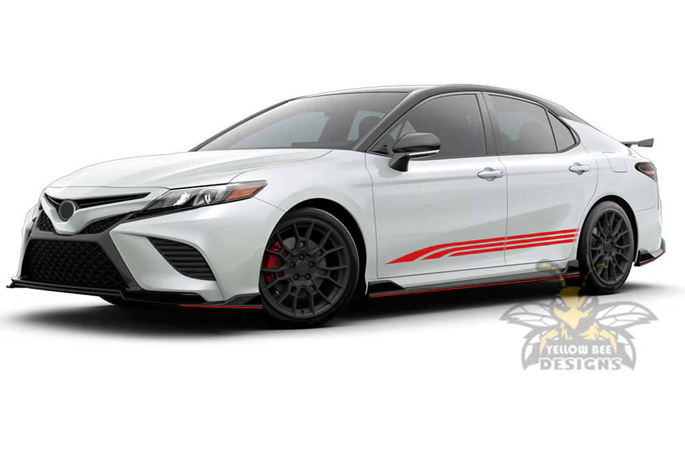 Triple Side Stripes Graphics Vinyl Decals Compatible with Toyota Camry - Image 4