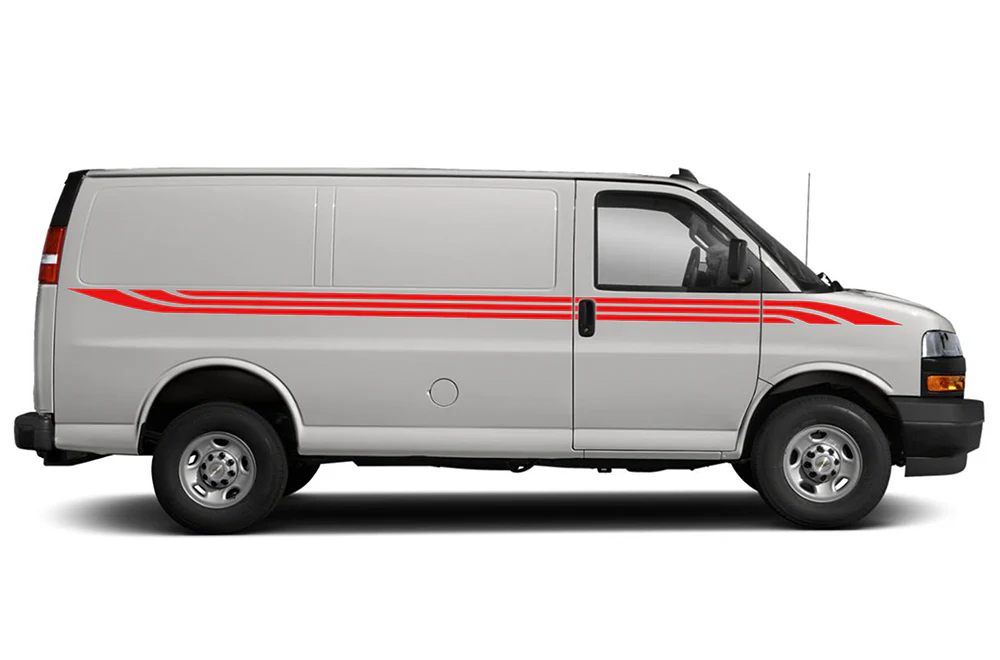 Triple Stripes Graphics Vinyl Decals Compatible with Chevrolet Express - Image 2