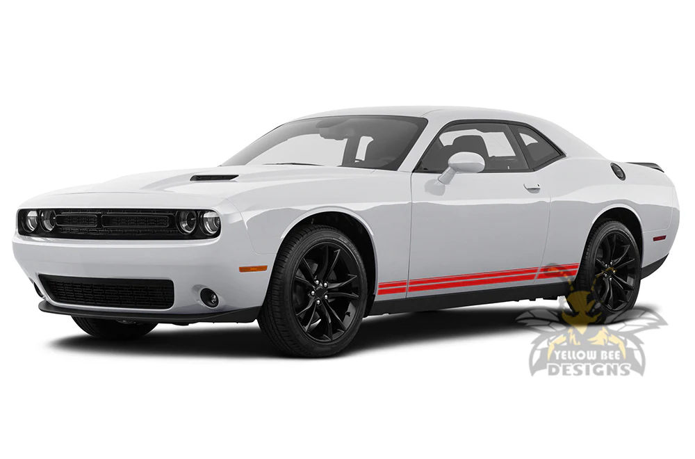 Twin Belt Stripes Graphics Vinyl Decal Compatible with Dodge Challenger - Image 2