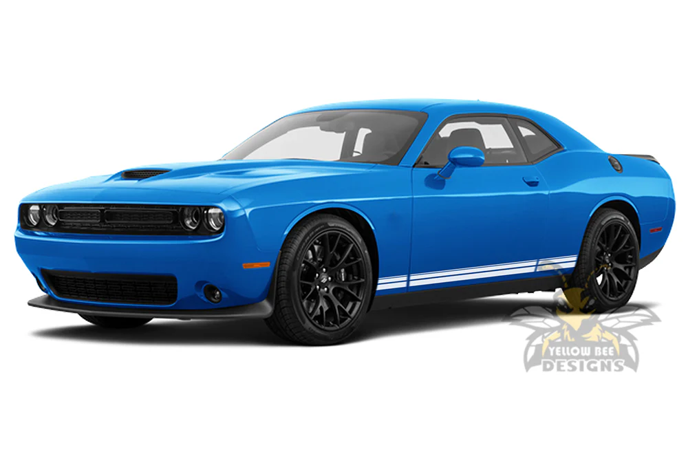 Twin Belt Stripes Graphics Vinyl Decal Compatible with Dodge Challenger - Image 3