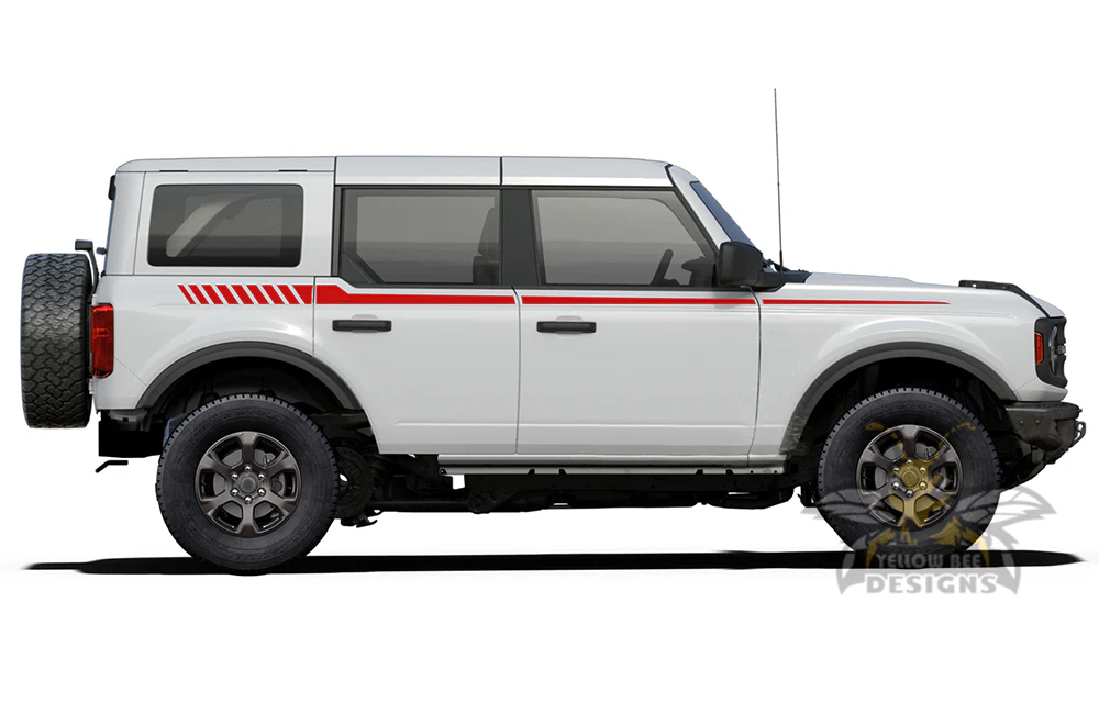 Up Hash Stripes Graphics Vinyl Decals Compatible with Ford Bronco - Image 2