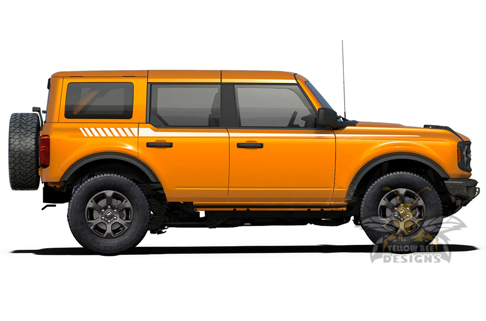 Up Hash Stripes Graphics Vinyl Decals Compatible with Ford Bronco - Image 3