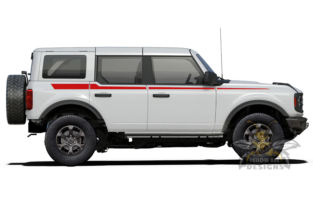 Up Side Stripes Graphics Vinyl Decals Compatible with Ford Bronco - Image 2