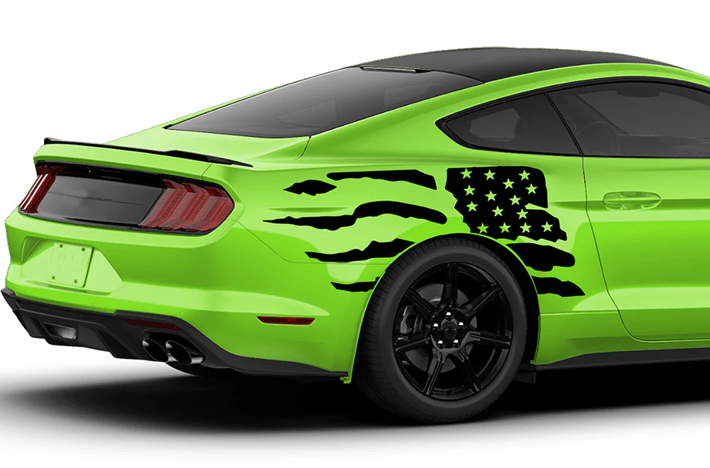 US Flag Decals Graphics Vinyl Decals Compatible with Ford Mustang