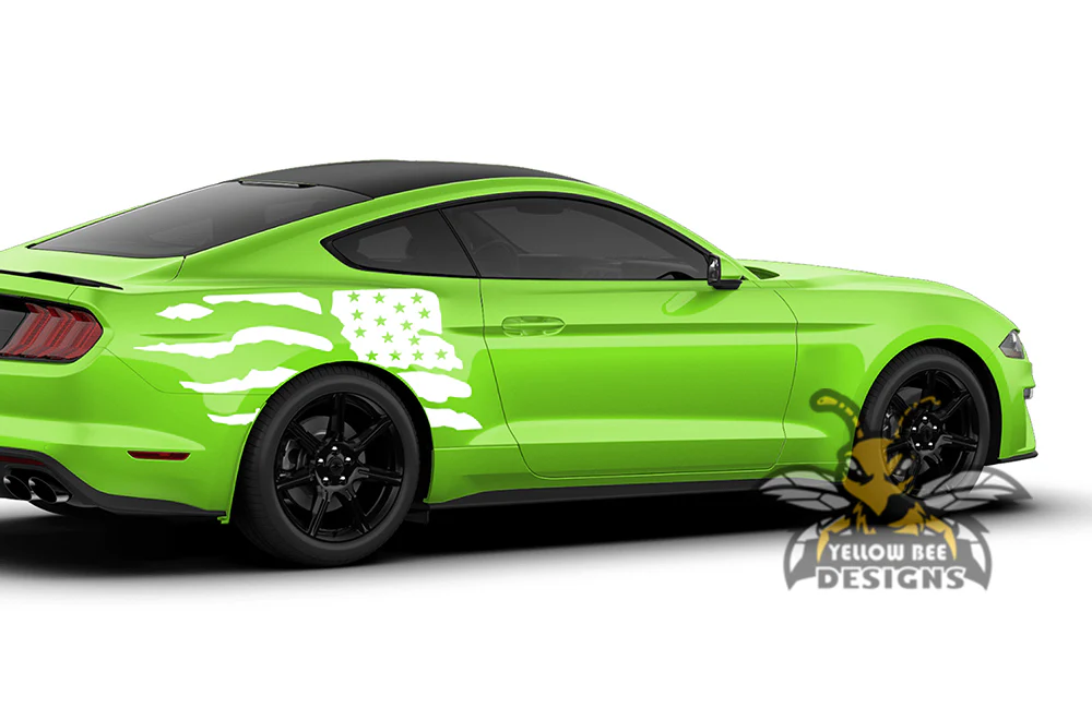 US Flag Decals Graphics Vinyl Decals Compatible with Ford Mustang - Image 2