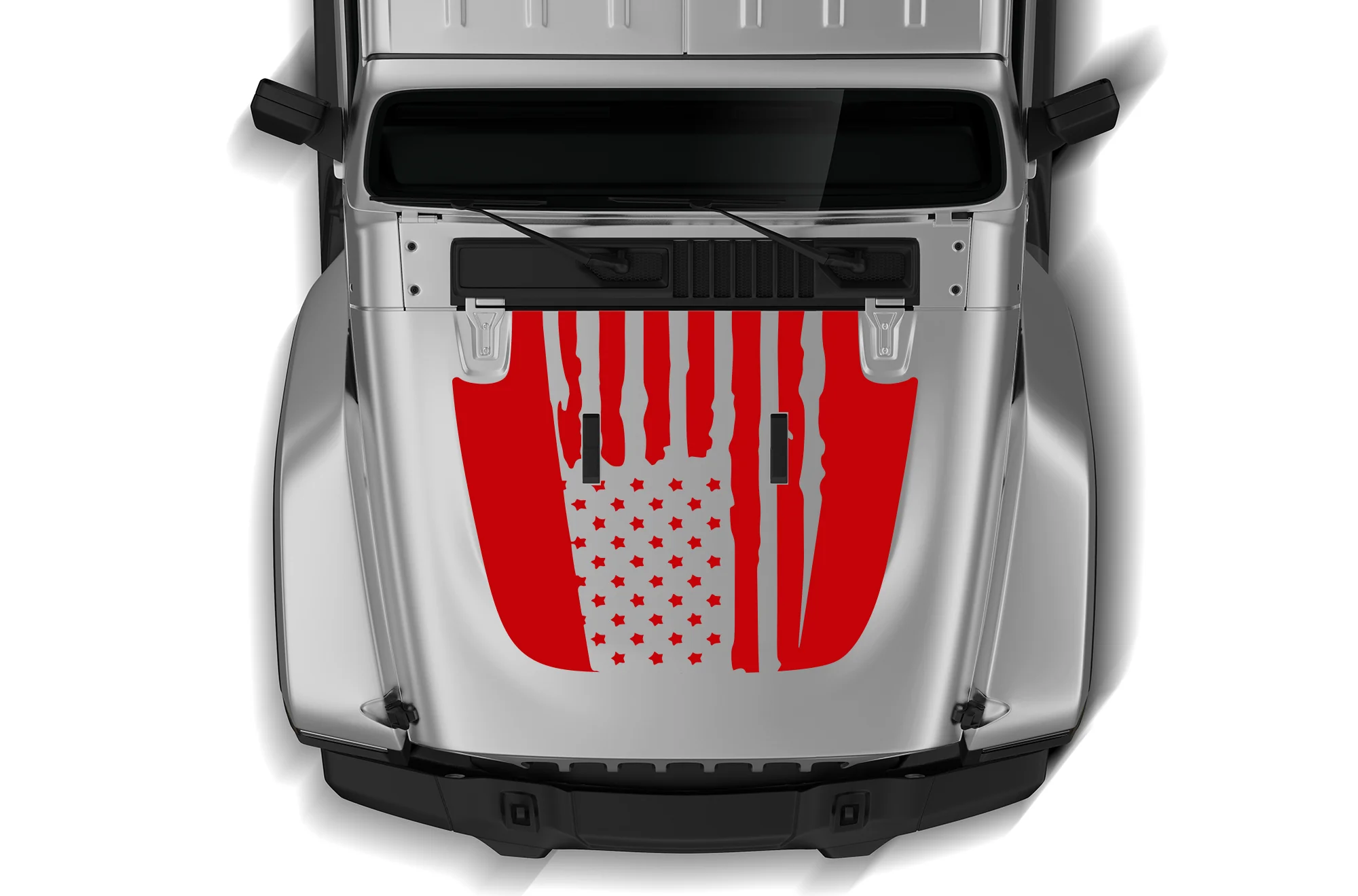 US Flag Hood Graphics Decals Vinyl Compatible with Jeep JT Gladiator - Image 2