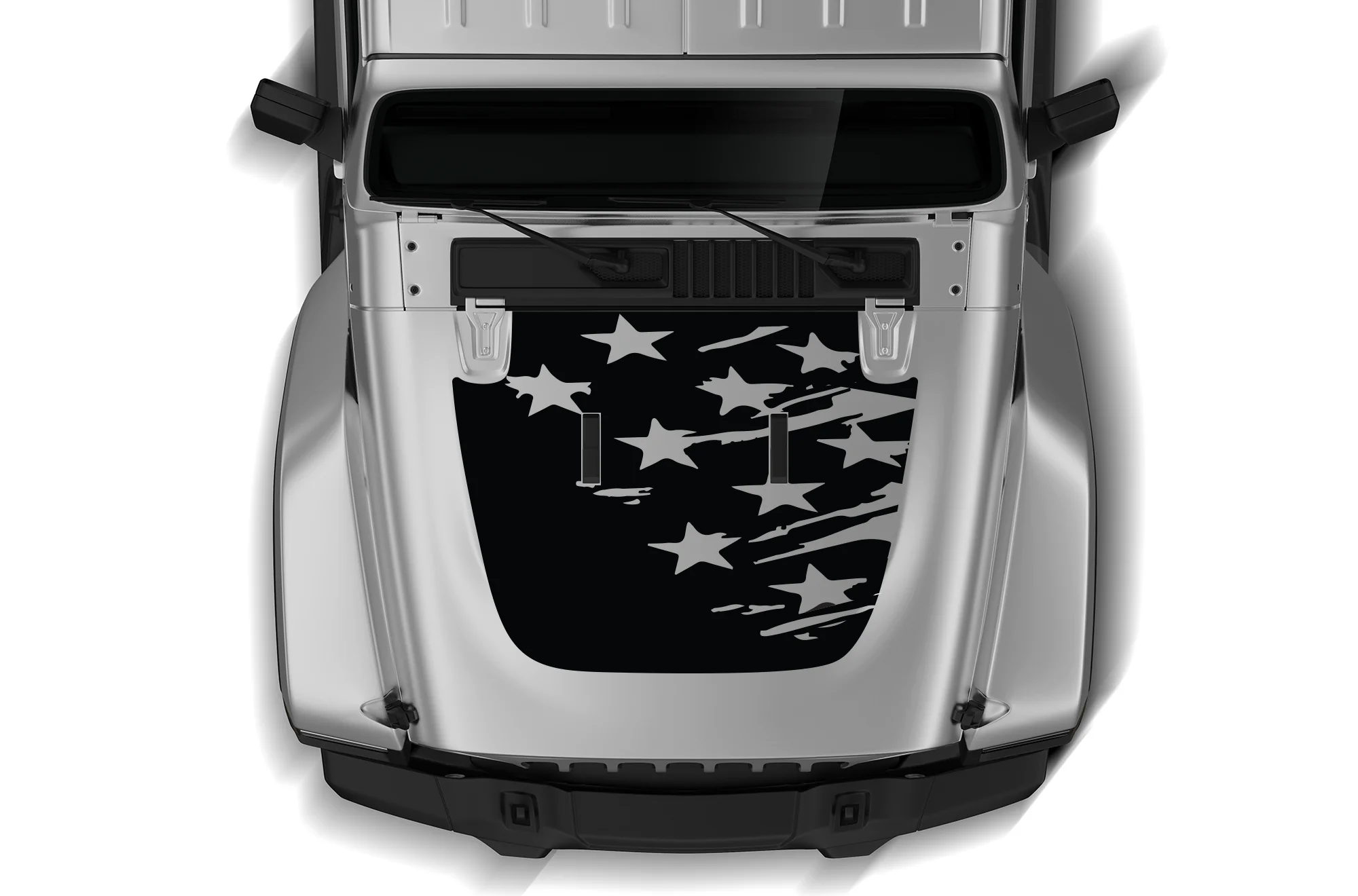 US Flag Hood Graphics Vinyl Decals Compatible with Jeep JL Wrangler