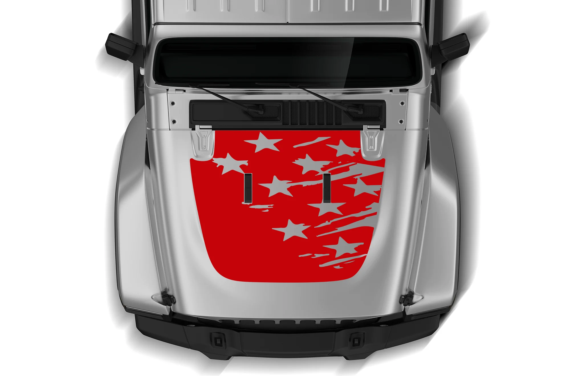 US Flag Hood Graphics Vinyl Decals Compatible with Jeep JL Wrangler - Image 2