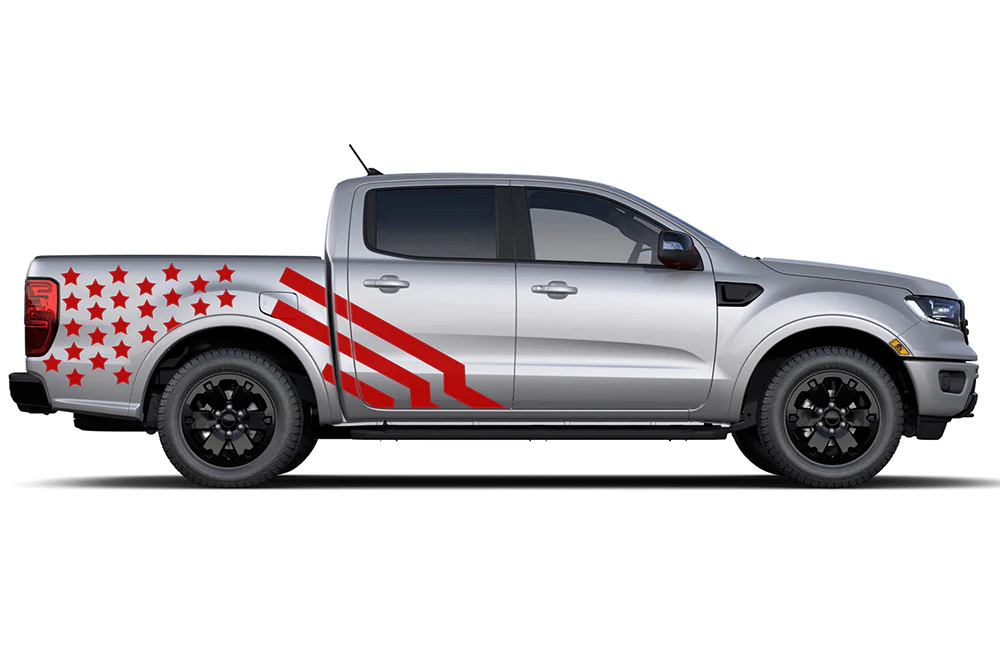 US Flag Side Graphics Decals Compatible with Ford Ranger - Image 3