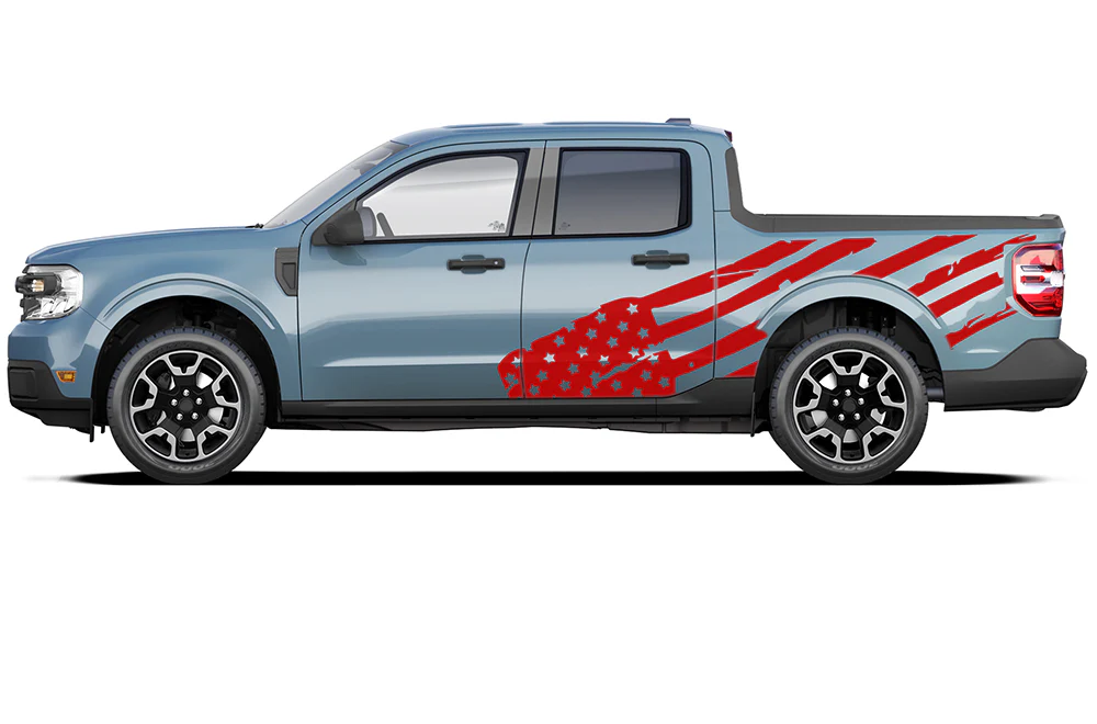 US Flag Side Graphics Vinyl Decals Compatible with Ford Maverick - Image 3