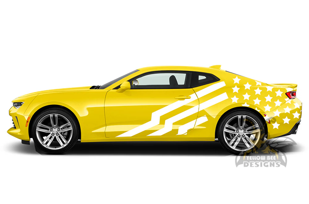 US Side Door Graphics Vinyl Decals Compatible with Chevrolet Camaro - Image 2