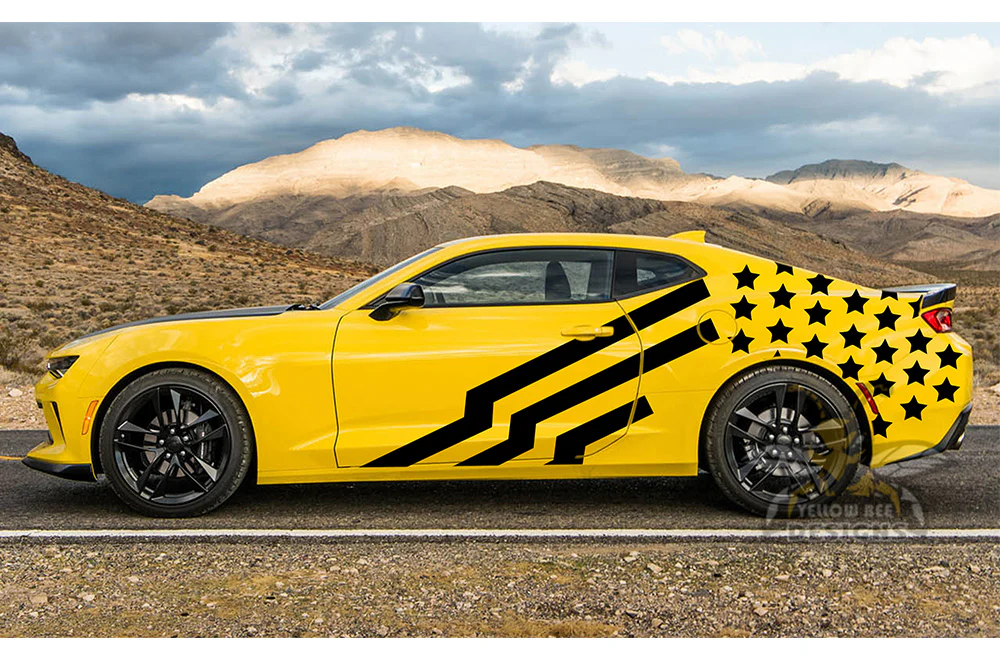 US Side Door Graphics Vinyl Decals Compatible with Chevrolet Camaro - Image 3