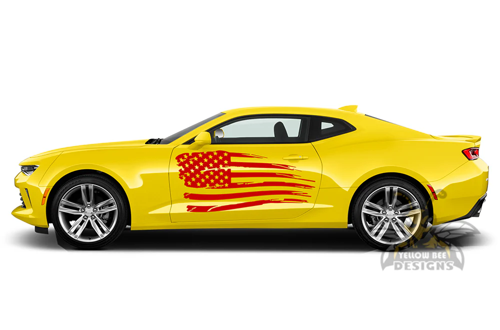 US Side Door Graphics Vinyl Decals Compatible with Chevrolet Camaro - Image 4