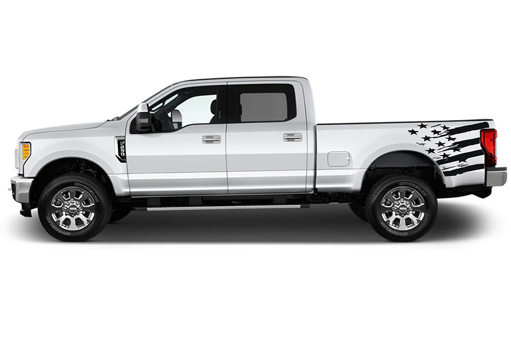 USA Bed Graphics Vinyl Decals Compatible with Ford F250