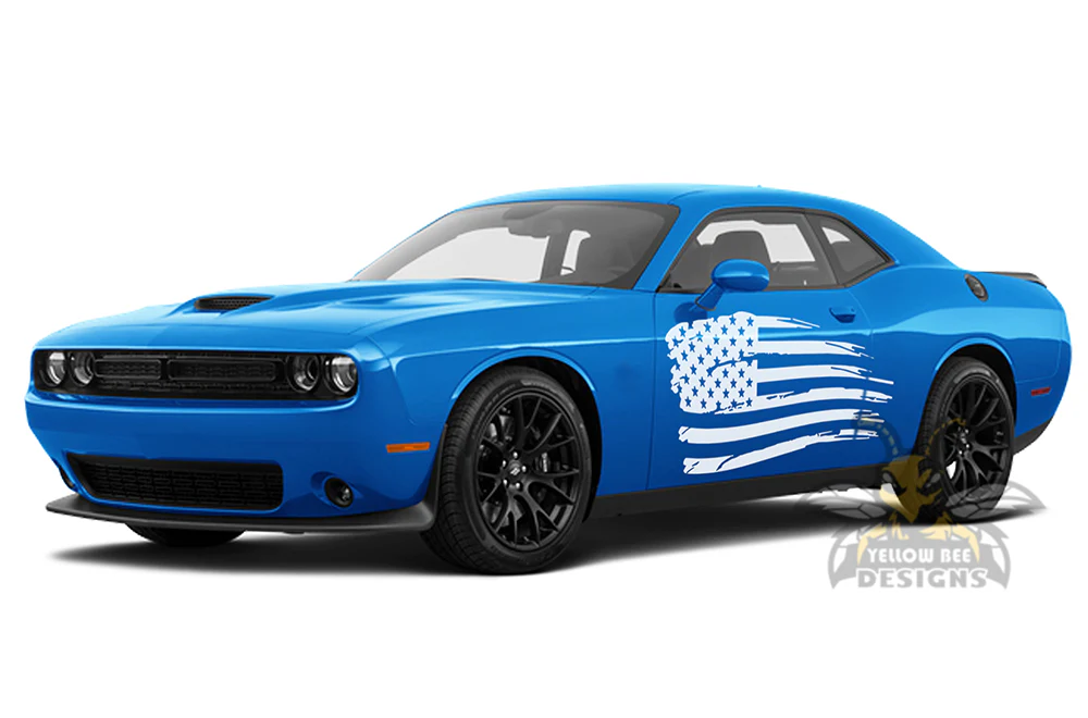 USA Door Side Graphics Vinyl Decals Compatible with Dodge Challenger - Image 2