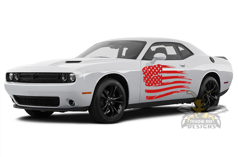 USA Door Side Graphics Vinyl Decals Compatible with Dodge Challenger - Image 3