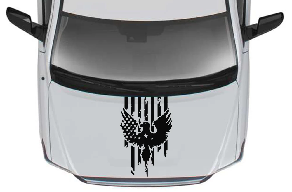 USA Eagle Hood Graphics Kit Vinyl Decal Compatible with Toyota Tundra Crewmax