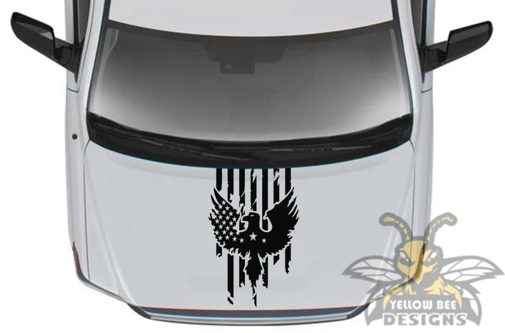 USA Eagle Hood Graphics Kit Vinyl Decal Compatible with Toyota Tundra Crewmax - Image 2