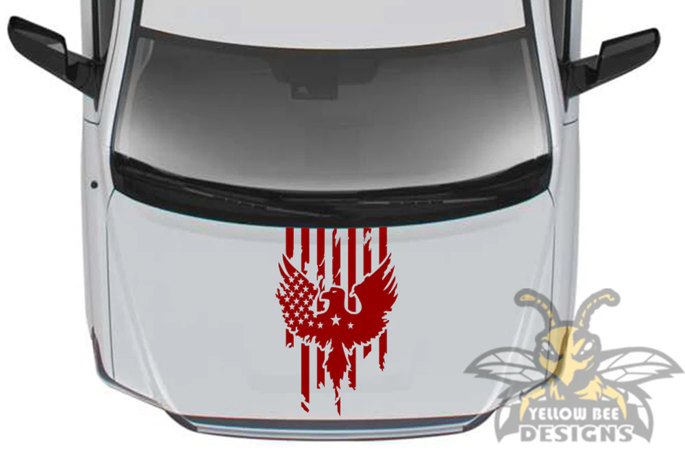USA Eagle Hood Graphics Kit Vinyl Decal Compatible with Toyota Tundra Crewmax - Image 3