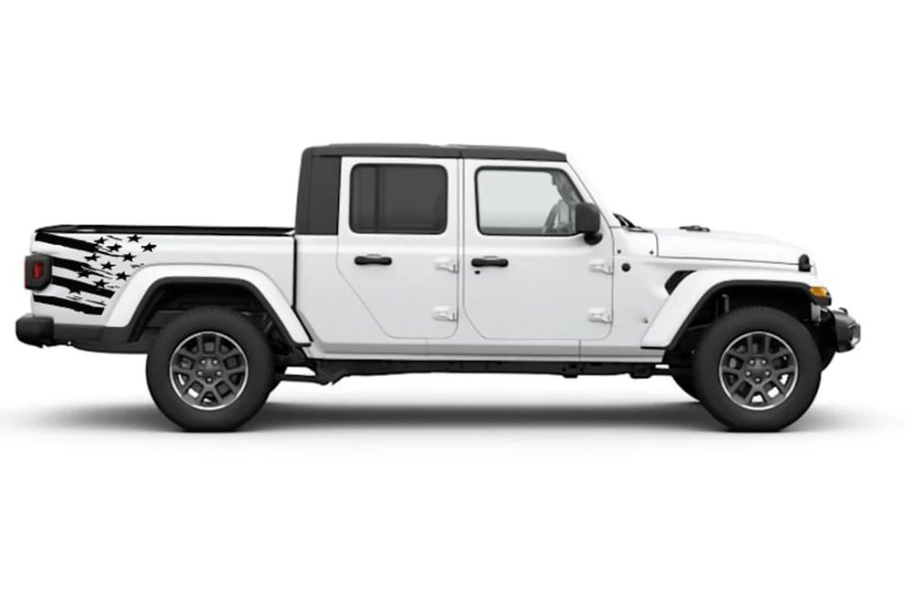 USA Flack Back Graphics Vinyl Decals Compatible with Jeep JT Gladiator