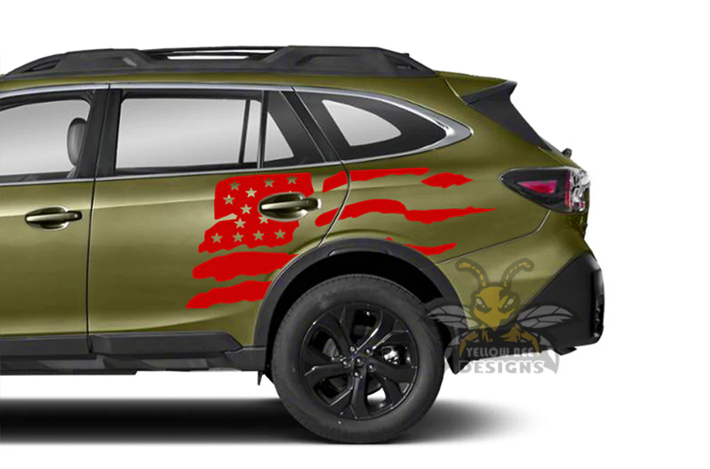 USA Flag Back Door Graphics Vinyl Decals Compatible with Subaru Outback - Image 3