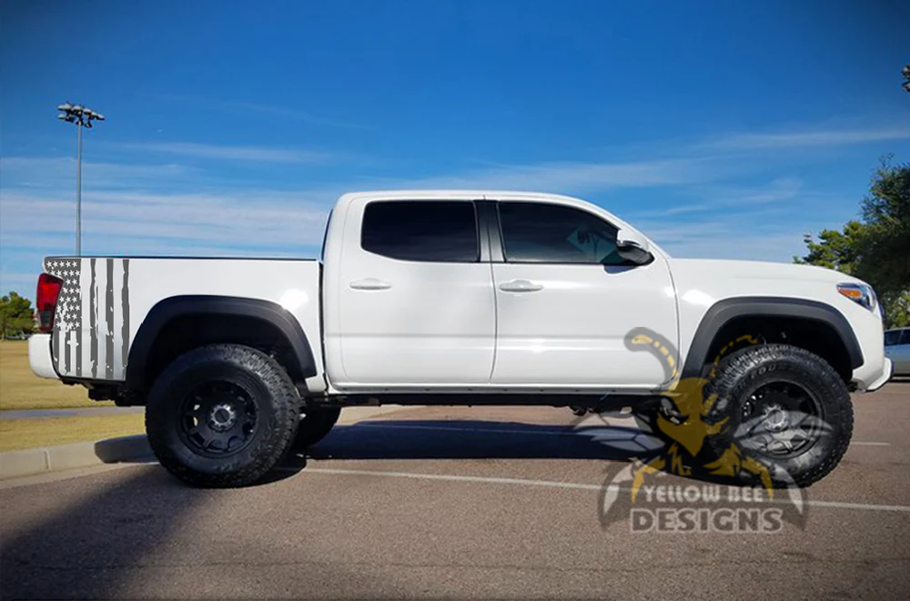USA Flag Bed Graphics Kit Vinyl Decal Compatible with Toyota Tacoma Double Cab - Image 4