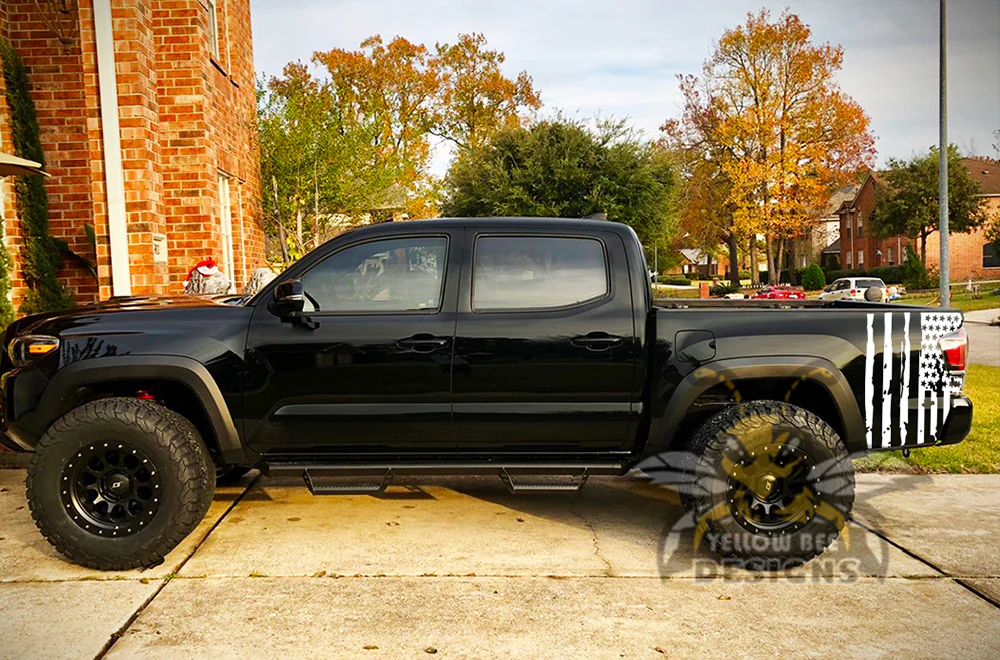 USA Flag Bed Graphics Kit Vinyl Decal Compatible with Toyota Tacoma Double Cab - Image 6