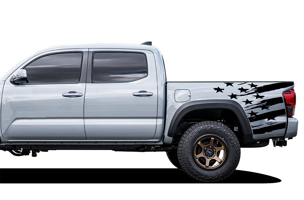 USA Flag Bed Graphics Vinyl Decal Compatible with Toyota Tacoma