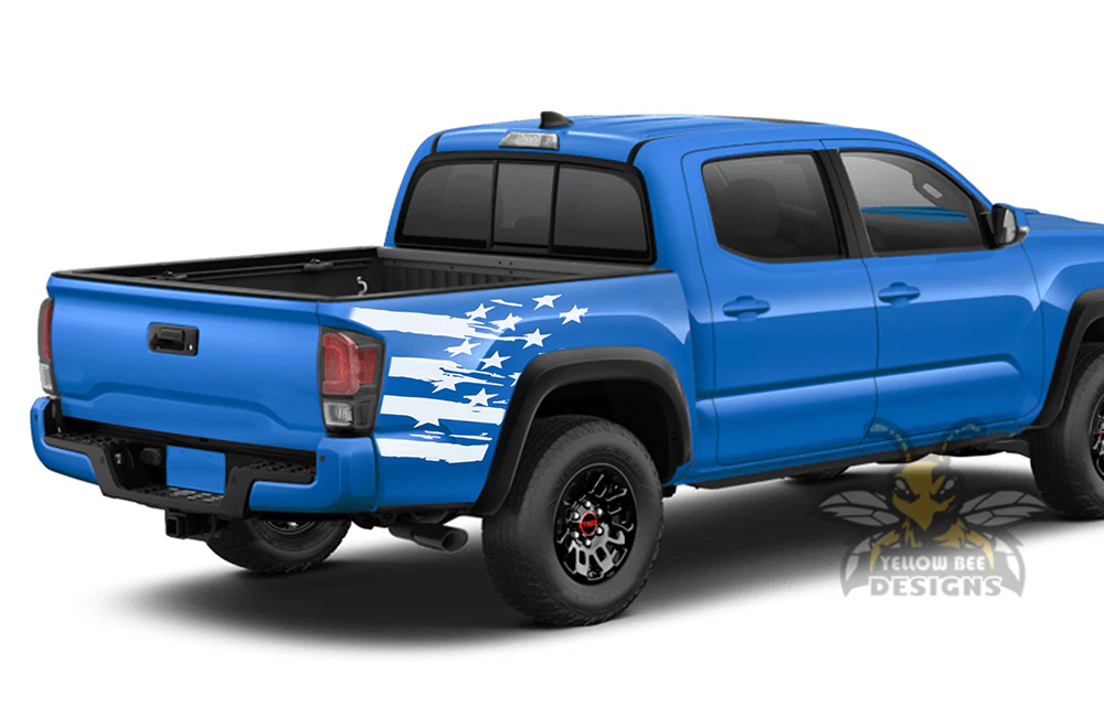 USA Flag Bed Graphics Vinyl Decal Compatible with Toyota Tacoma - Image 4