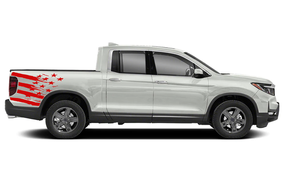 USA Flag Bed Graphics Vinyl Decals Compatible with Honda Ridgeline - Image 2