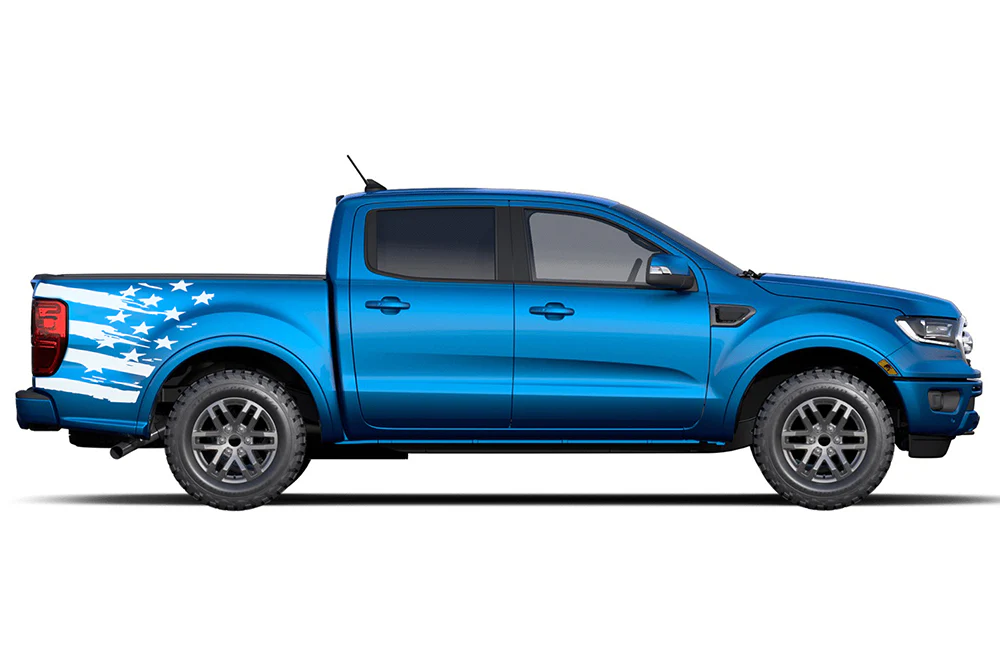 USA Flag Bed Side Graphics Decals Compatible with Ford Ranger - Image 2