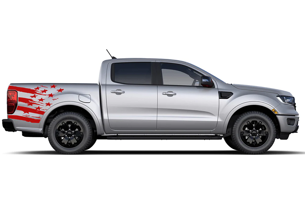 USA Flag Bed Side Graphics Decals Compatible with Ford Ranger - Image 3