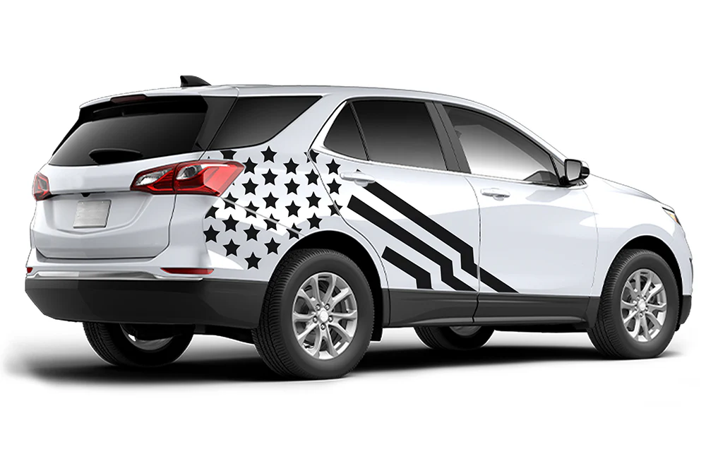 USA Flag Graphics Vinyl Decals Compatible with Chevrolet Equinox