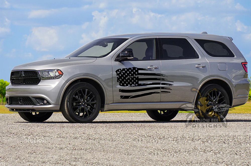 USA Flag Side Door Vinyl Decals Compatible With Dodge Durango - Image 3