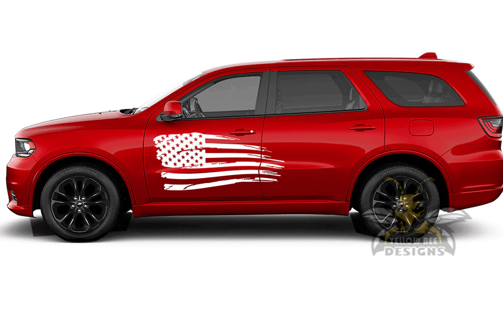 USA Flag Side Door Vinyl Decals Compatible With Dodge Durango - Image 4