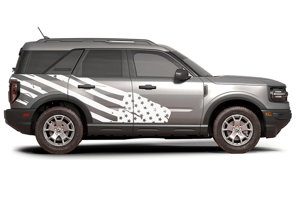 USA Flag Side Graphics Vinyl Decals Compatible with Ford Bronco Sport - Image 2