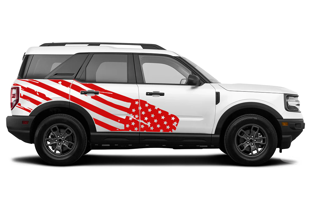 USA Flag Side Graphics Vinyl Decals Compatible with Ford Bronco Sport - Image 3
