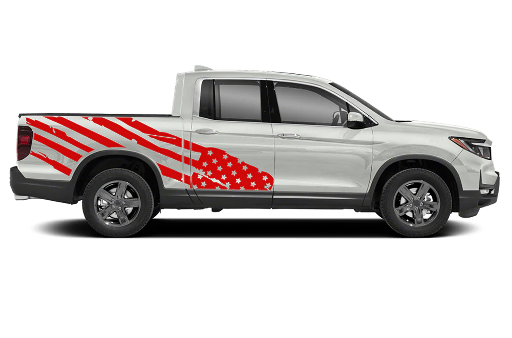 USA Flag Side Graphics Vinyl Decals Compatible with Honda Ridgeline - Image 2