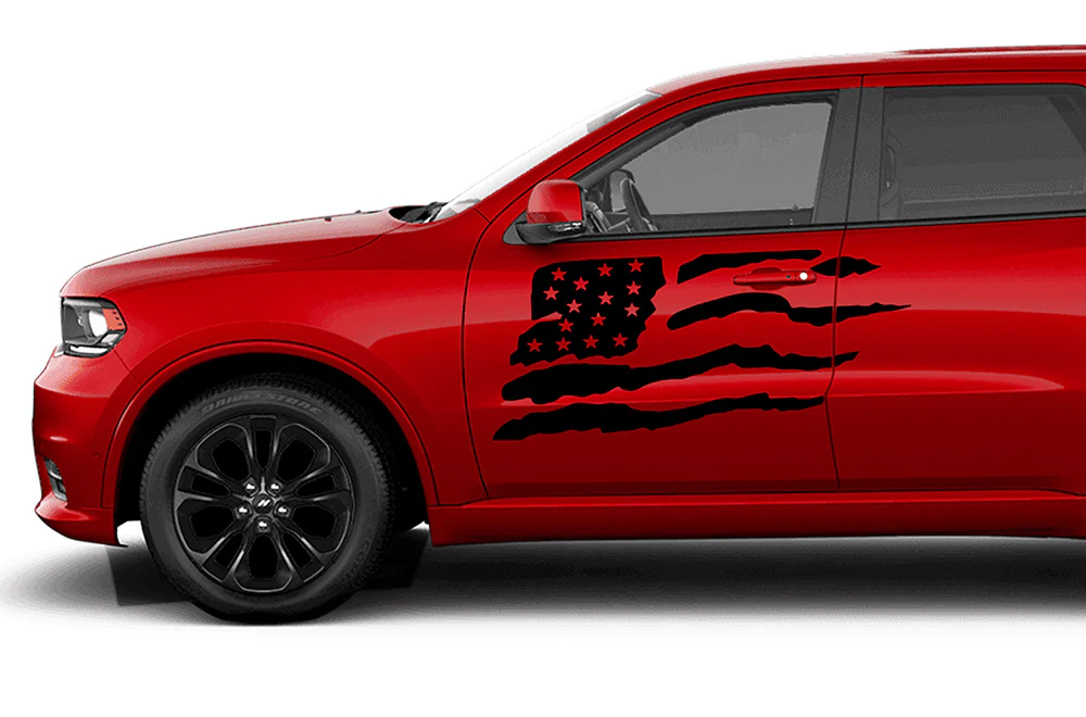 USA Flag Side Vinyl Decals Compatible With Dodge Durango