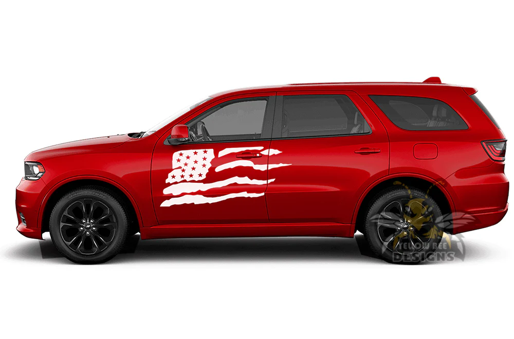 USA Flag Side Vinyl Decals Compatible With Dodge Durango - Image 2
