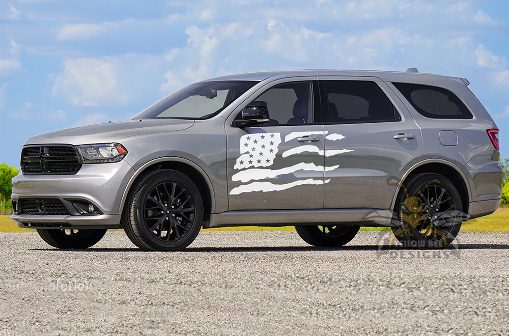 USA Flag Side Vinyl Decals Compatible With Dodge Durango - Image 3