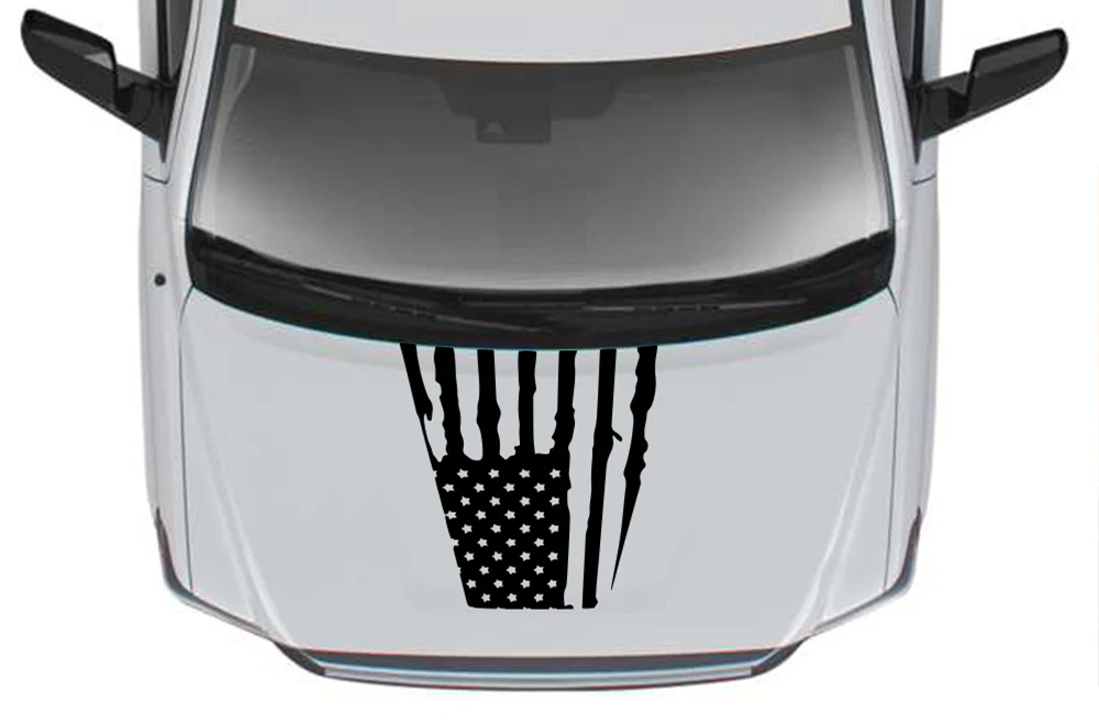 USA Hood Graphics Kit Vinyl Decal Compatible with Toyota Tundra Crewmax
