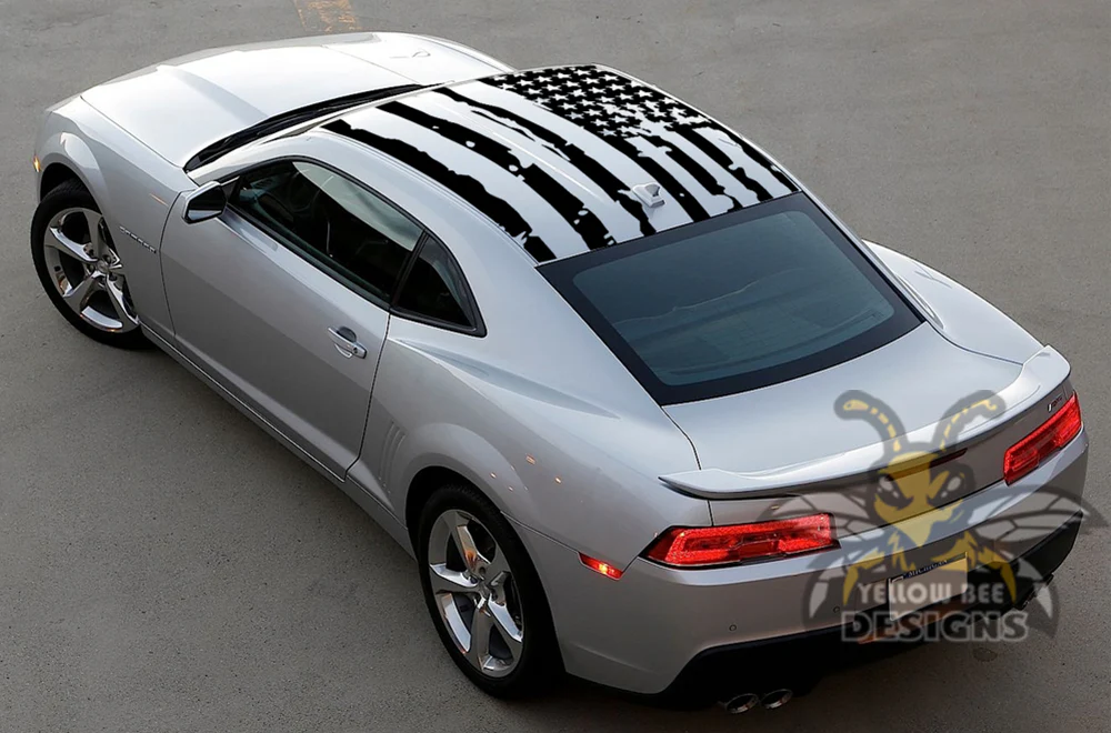 USA Roof Flag Decals Graphics Vinyl Compatible with Chevrolet Camaro - Image 3