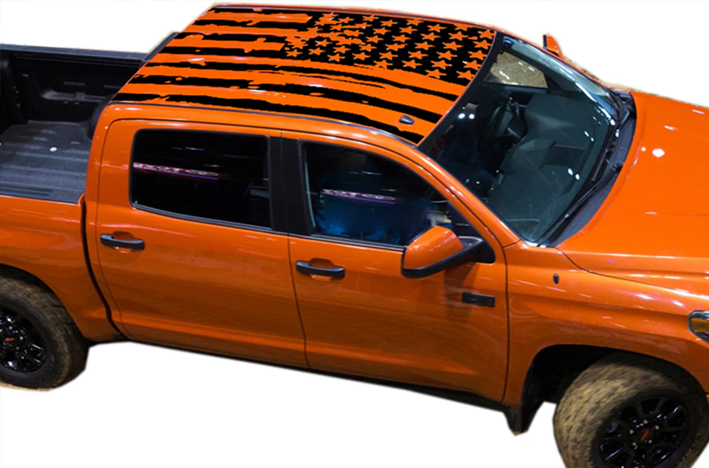 USA Roof Graphics Kit Vinyl Decal Compatible with Toyota Tundra Crewmax