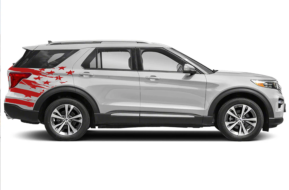 USA Side Back Graphics Vinyl Decals Compatible with Ford Explorer